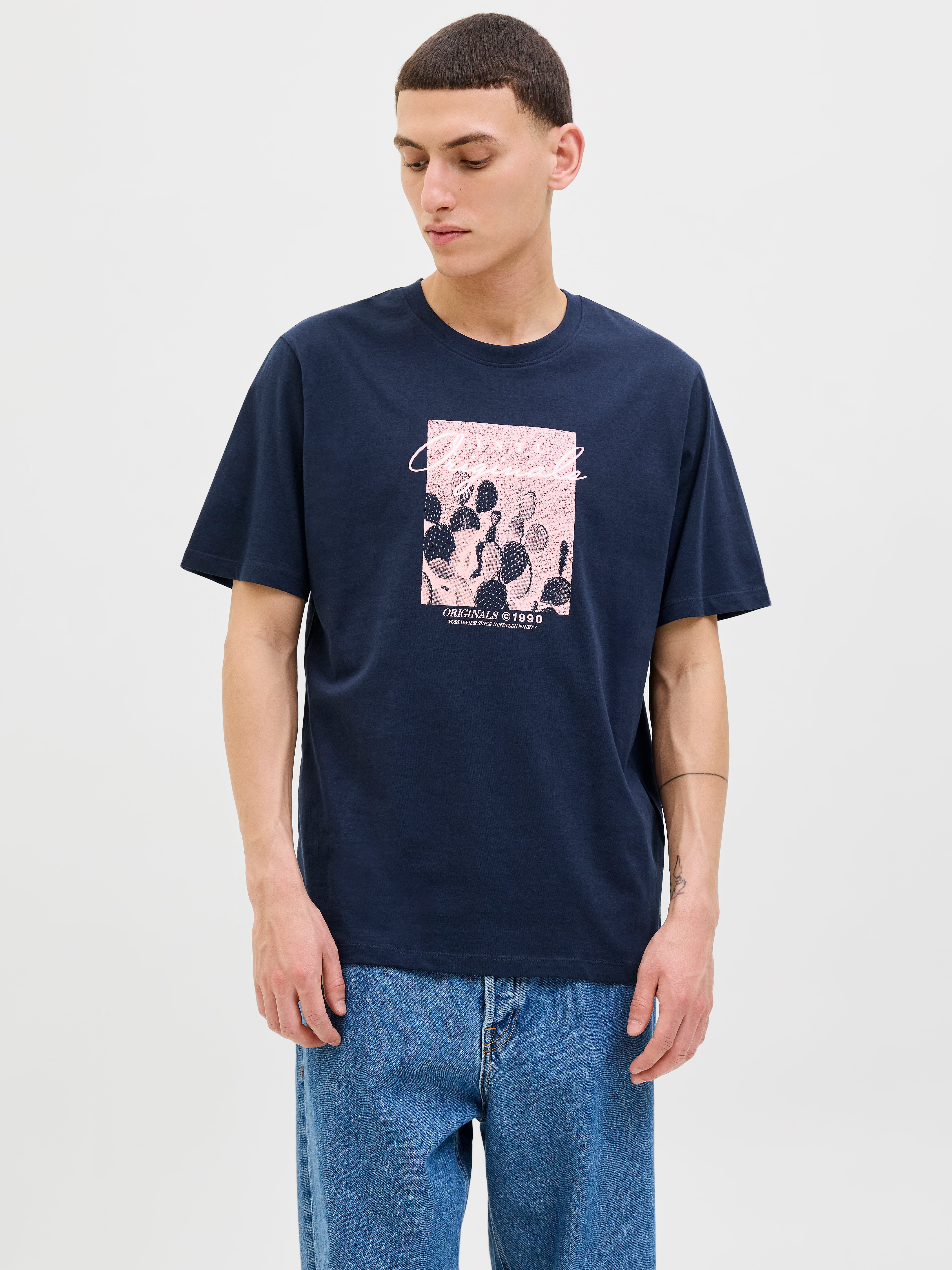 Gedruckt Rundhalsausschnitt T-shirt