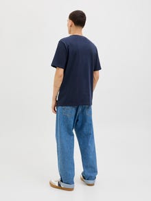 Jack & Jones Gedruckt Rundhalsausschnitt T-shirt -Navy Blazer - 12276504