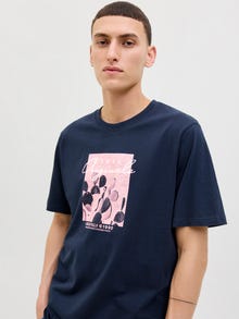 Jack & Jones Gedruckt Rundhalsausschnitt T-shirt -Navy Blazer - 12276504