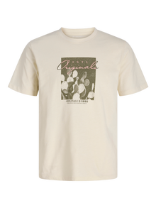 Jack & Jones Gedruckt Rundhalsausschnitt T-shirt -Antique White - 12276504