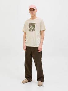 Jack & Jones T-shirt Imprimé Col ras du cou -Antique White - 12276504
