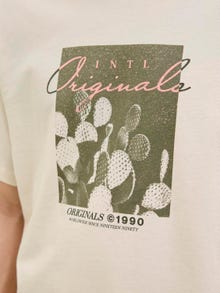 Jack & Jones T-shirt Imprimé Col ras du cou -Antique White - 12276504