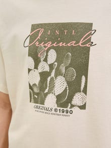 Jack & Jones Gedruckt Rundhalsausschnitt T-shirt -Antique White - 12276504