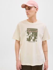 Jack & Jones Gedruckt Rundhalsausschnitt T-shirt -Antique White - 12276504
