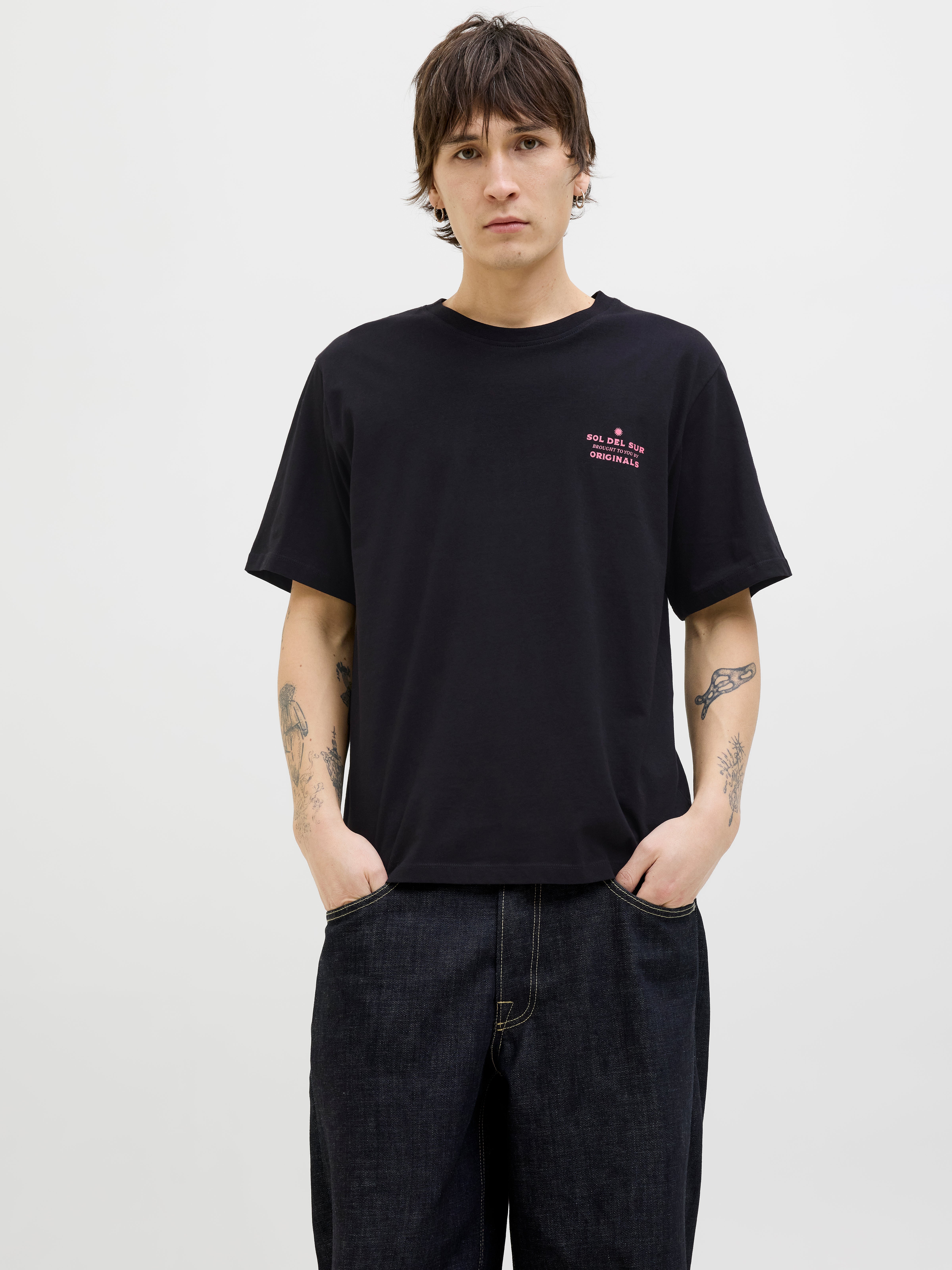 Rückenprint Rundhals T-shirt