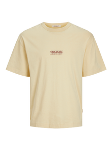 Jack & Jones Camiseta Impresión posterior Cuello redondo -Italian Straw - 12276717