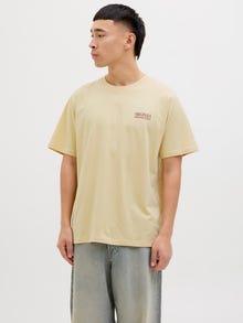 Jack & Jones Camiseta Impresión posterior Cuello redondo -Italian Straw - 12276717