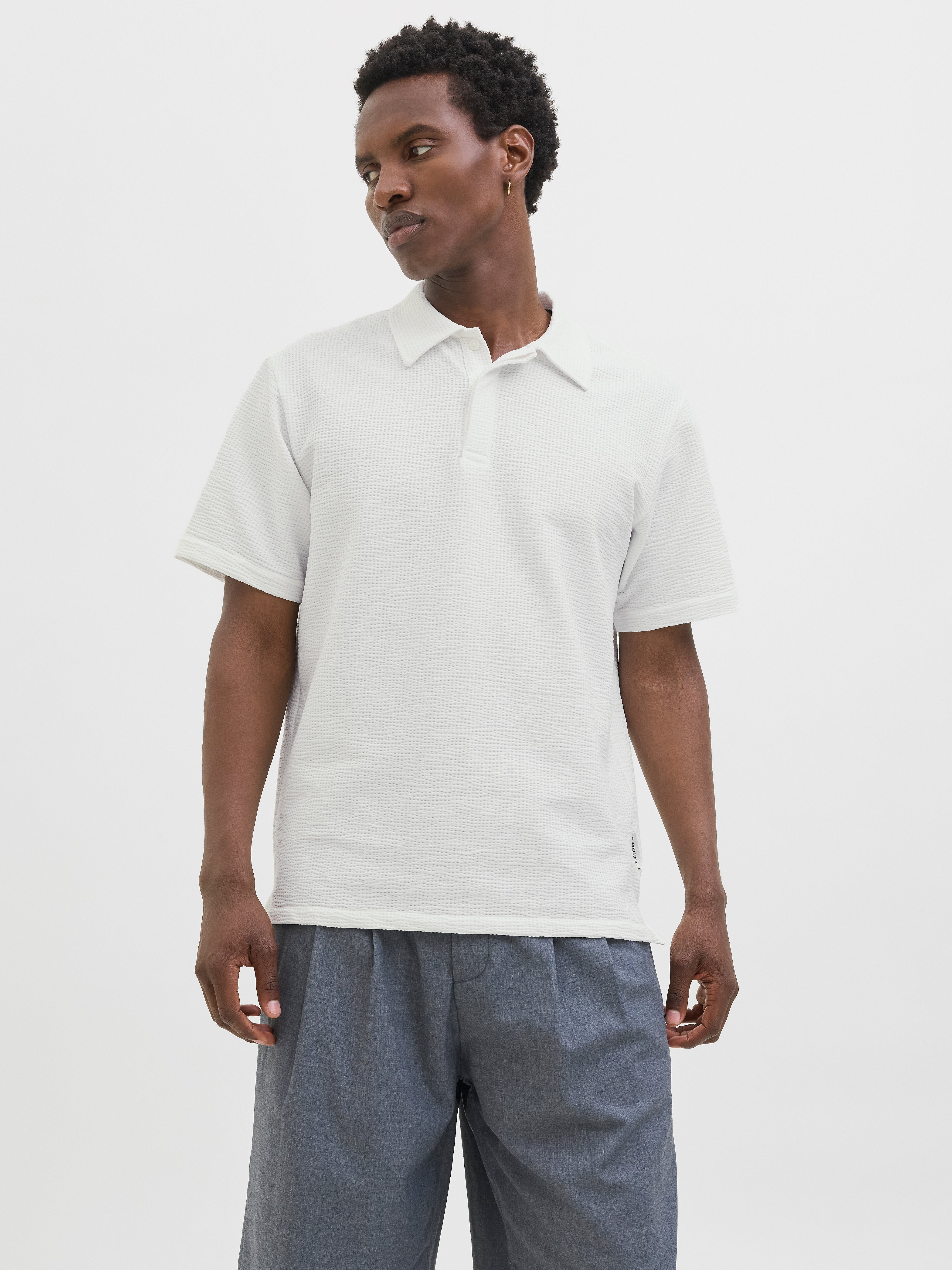 Einfarbig Fly-away Kragen Poloshirt