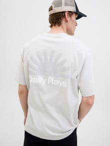 Jack & Jones Printed Crew neck T-shirt -Gray Dawn - 12276738