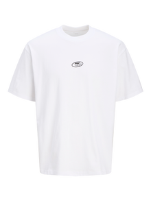 Jack & Jones Gedruckt Rundhalsausschnitt T-shirt -Bright White - 12276762