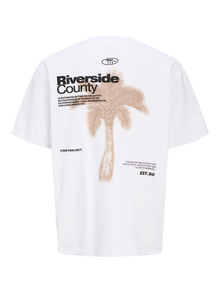 Jack & Jones Gedruckt Rundhalsausschnitt T-shirt -Bright White - 12276762