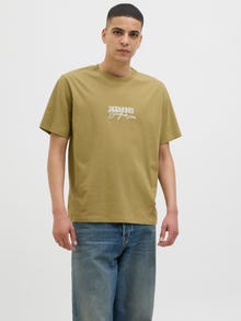 Jack & Jones T-shirt Logo Col ras du cou -Cedar - 12276784