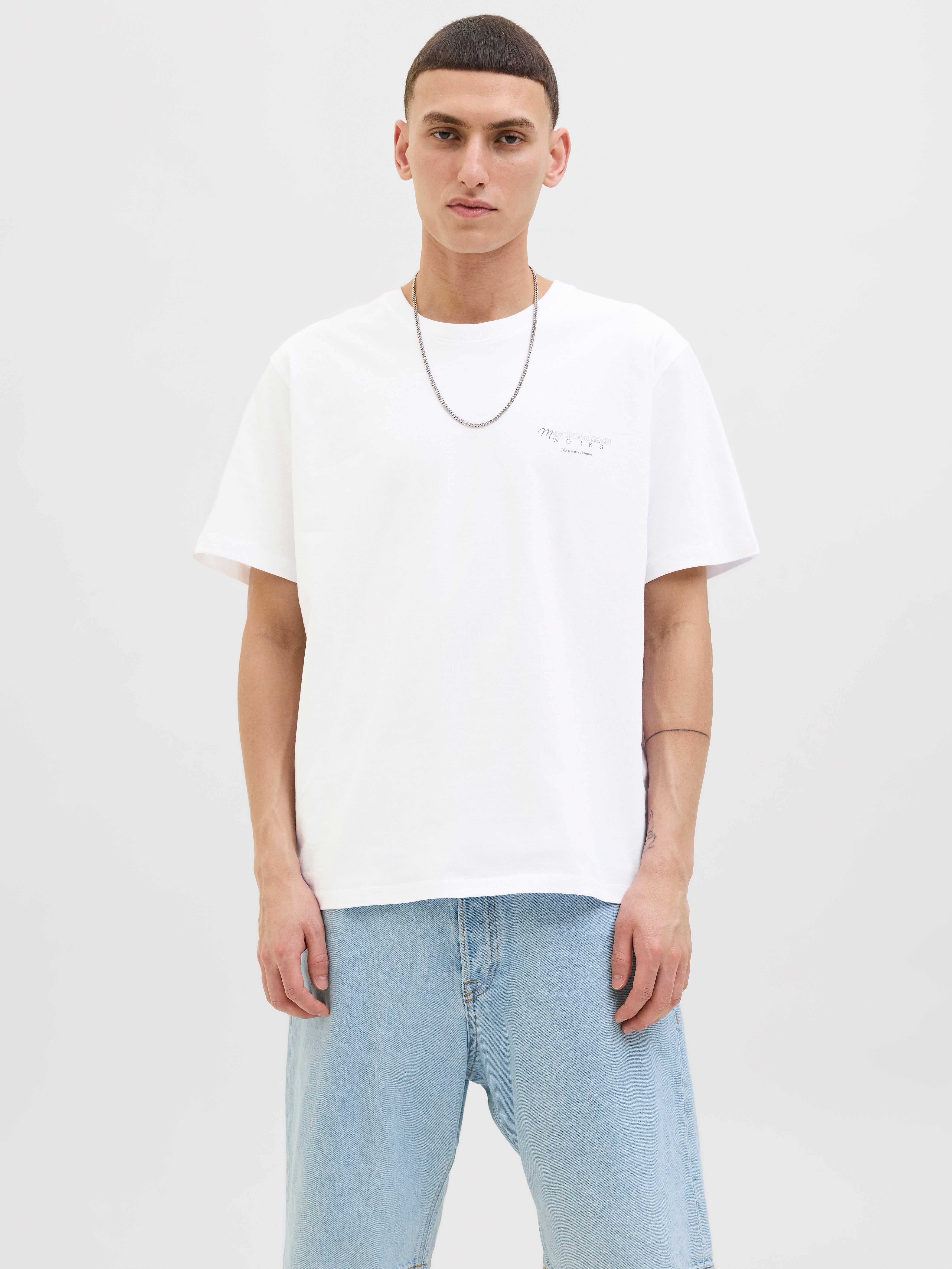 Rückenprint Rundhalsausschnitt T-shirt