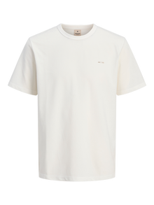 Jack & Jones Logotipas Apskrita apykaklė Marškinėliai -Cloud Dancer - 12276801