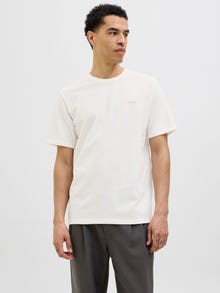 Jack & Jones Logotipas Apskrita apykaklė Marškinėliai -Cloud Dancer - 12276801