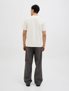 Jack & Jones Logotipas Apskrita apykaklė Marškinėliai -Cloud Dancer - 12276801
