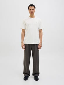 Jack & Jones Logotipas Apskrita apykaklė Marškinėliai -Cloud Dancer - 12276801