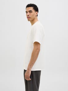 Jack & Jones Logotipas Apskrita apykaklė Marškinėliai -Cloud Dancer - 12276801