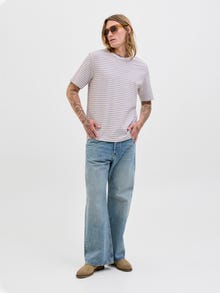 Jack & Jones Gestreept Ronde hals T-shirts -Bright White - 12276822