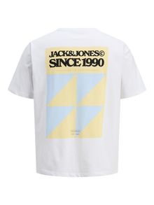 Jack & Jones Printed Crew neck T-shirt -Bright White - 12276823