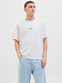 Jack & Jones Printed Crew neck T-shirt -Bright White - 12276823