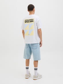 Jack & Jones Printed Crew neck T-shirt -Bright White - 12276823