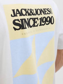 Jack & Jones Printed Crew neck T-shirt -Bright White - 12276823