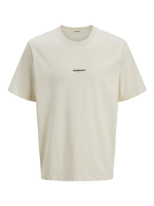 Jack & Jones Gedruckt Rundhalsausschnitt T-shirt -Antique White - 12276823