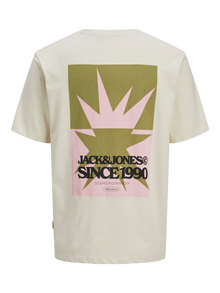 Jack & Jones Bedrukt Ronde hals T-shirts -Antique White - 12276823