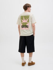 Jack & Jones Gedruckt Rundhalsausschnitt T-shirt -Antique White - 12276823
