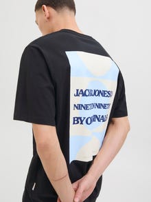 Jack & Jones Printed Crew neck T-shirt -Black - 12276823
