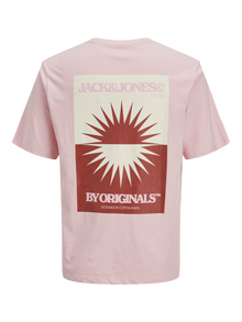 Jack & Jones Printed Crew neck T-shirt -Tickled Pink - 12276823