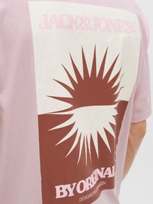 Jack & Jones Printed Crew neck T-shirt -Tickled Pink - 12276823