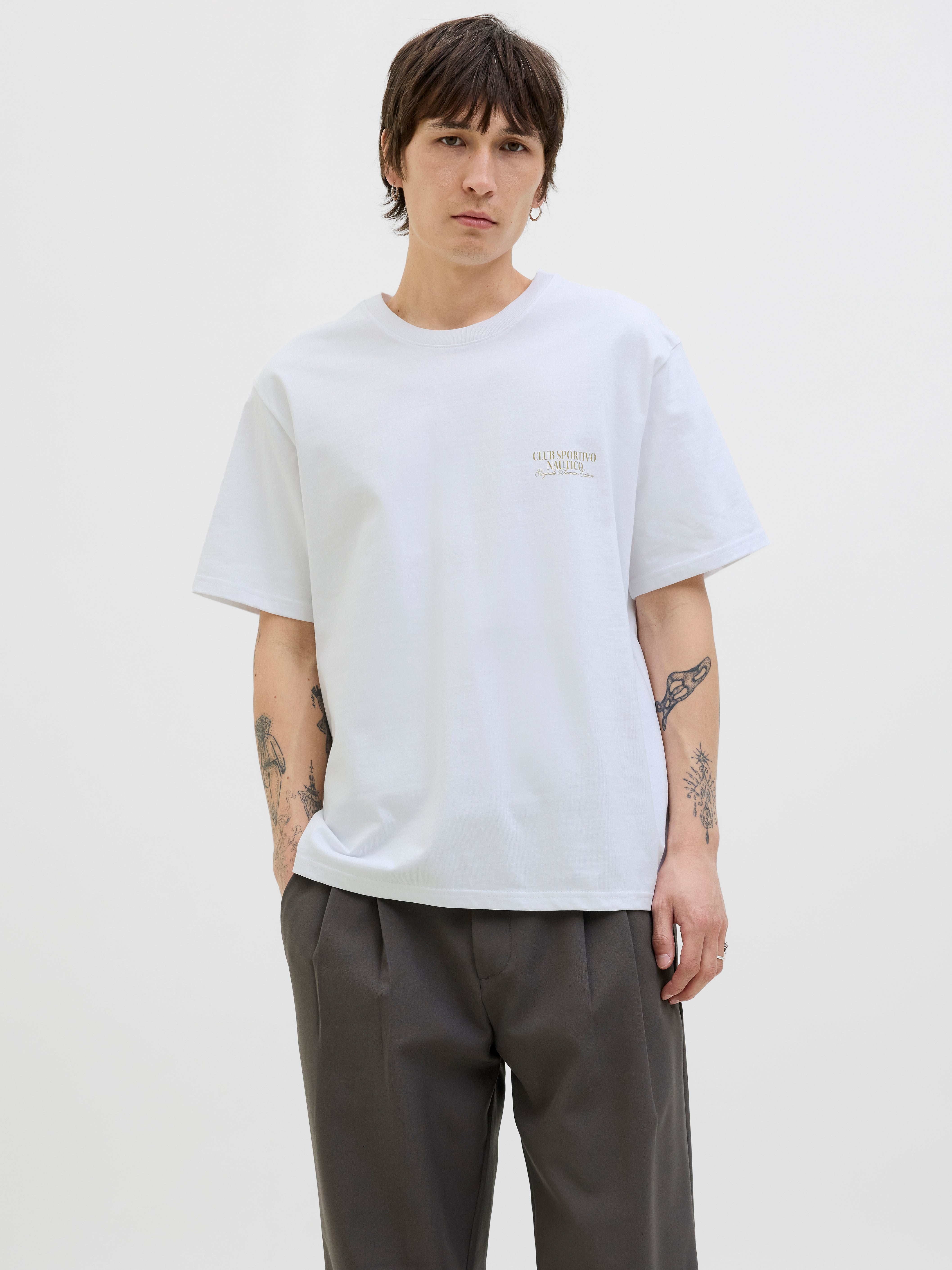 Gedruckt Rundhalsausschnitt T-shirt