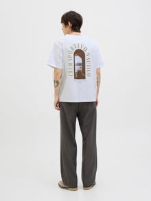 Jack & Jones Tryck Rundringning T-shirt -Bright White - 12276825