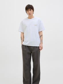 Jack & Jones Tryck Rundringning T-shirt -Bright White - 12276825