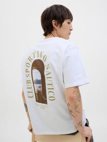 Jack & Jones Tryck Rundringning T-shirt -Bright White - 12276825