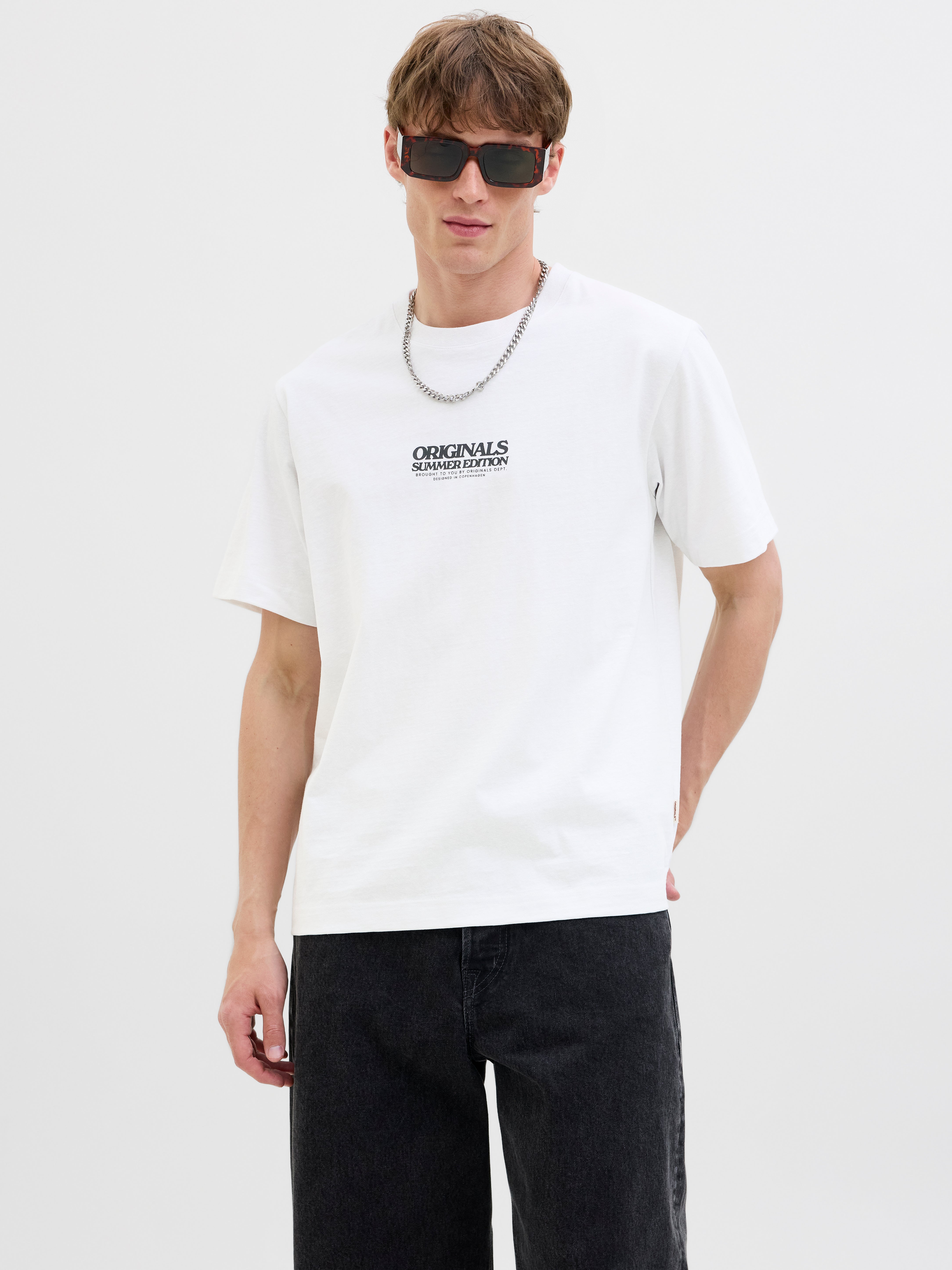 Gedruckt Rundhalsausschnitt T-shirt