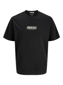 Jack & Jones С принт Врат на екипажа Тениска -Black - 12276826