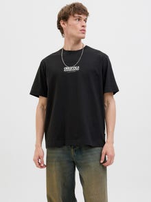 Jack & Jones С принт Врат на екипажа Тениска -Black - 12276826