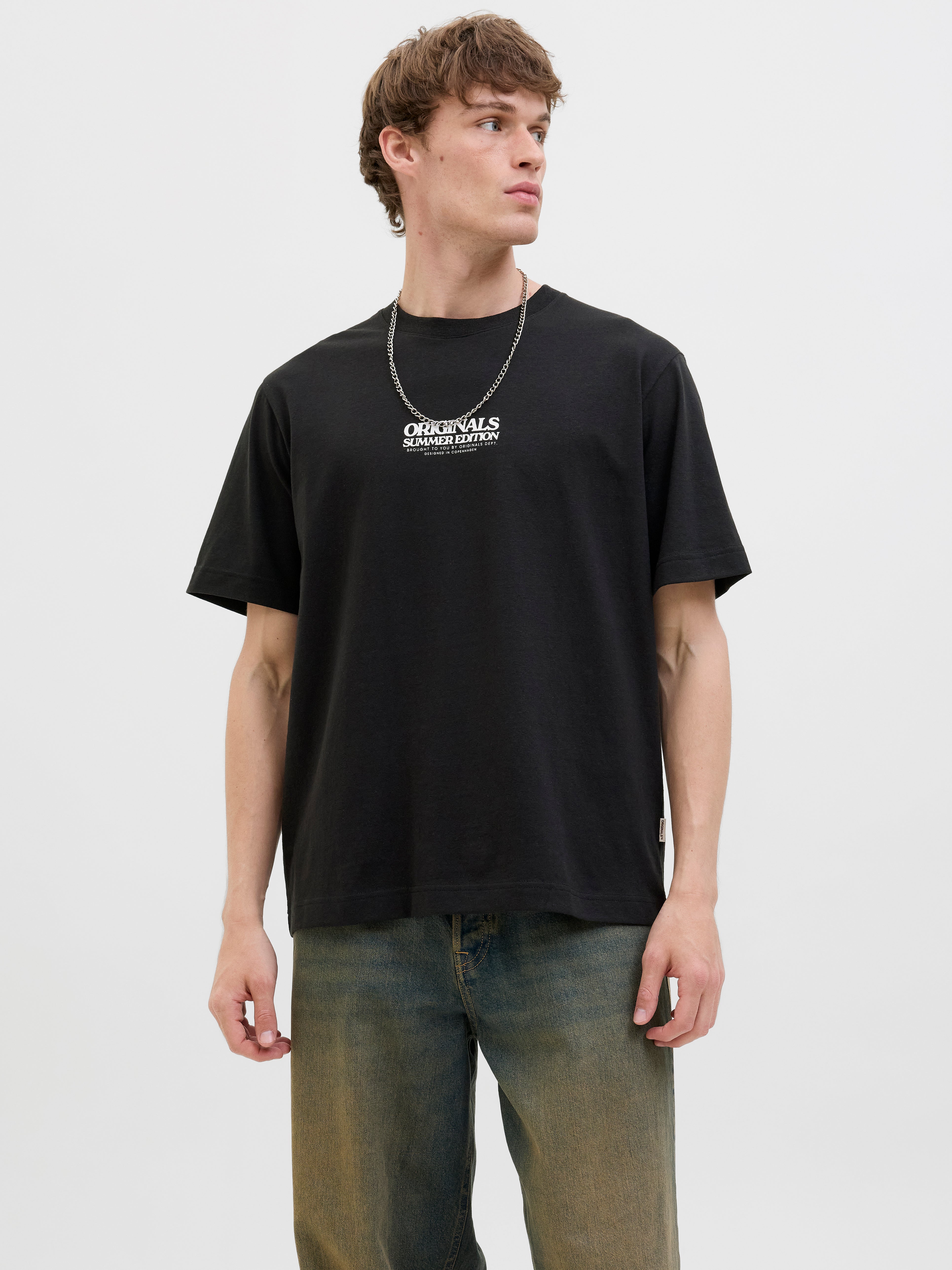 Gedruckt Rundhalsausschnitt T-shirt