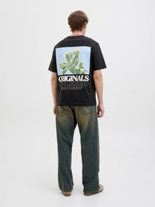 Jack & Jones С принт Врат на екипажа Тениска -Black - 12276826