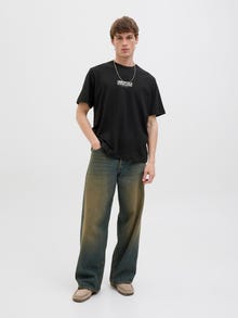 Jack & Jones С принт Врат на екипажа Тениска -Black - 12276826