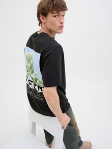 Jack & Jones С принт Врат на екипажа Тениска -Black - 12276826