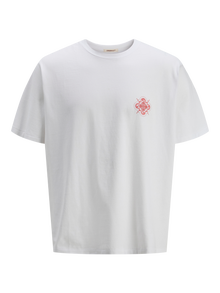 Jack & Jones Gedruckt Rundhalsausschnitt T-shirt -Bright White - 12276829