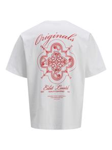 Jack & Jones Gedruckt Rundhalsausschnitt T-shirt -Bright White - 12276829