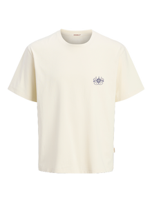Jack & Jones Printed Crew neck T-shirt -Antique White - 12276829