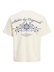 Jack & Jones Printed Crew neck T-shirt -Antique White - 12276829