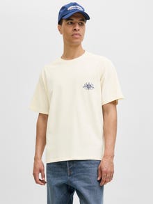Jack & Jones Printed Crew neck T-shirt -Antique White - 12276829