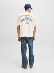 Jack & Jones Printed Crew neck T-shirt -Antique White - 12276829